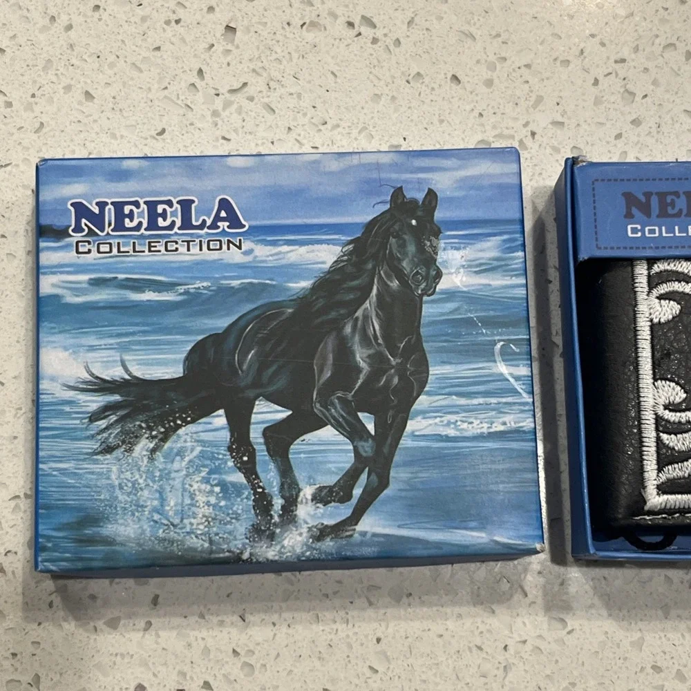Neela Collection Horse Embroidered Bifold Wallet NIB